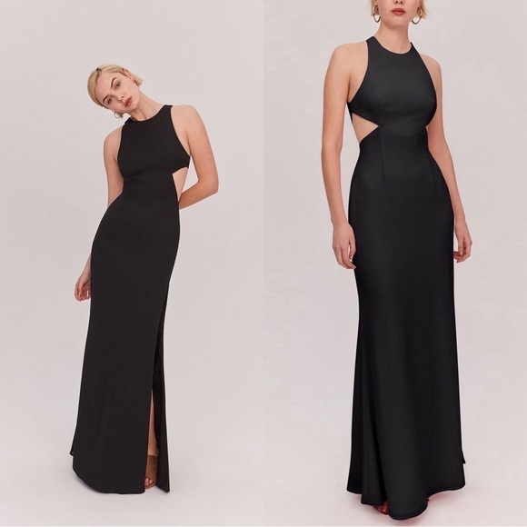 Fame & Partners Midhaven Black Cutout Gown NWT Size 0 - Picture 1 of 9